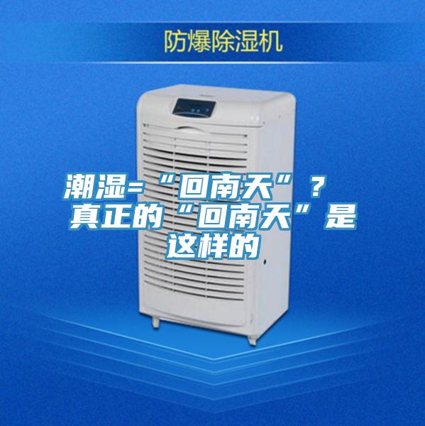 潮濕=“回南天”？ 真正的“回南天”是這樣的